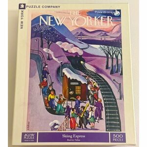 New York Puzzle Company New Yorker Skiing Express Puzzle 500 Pieces Complete